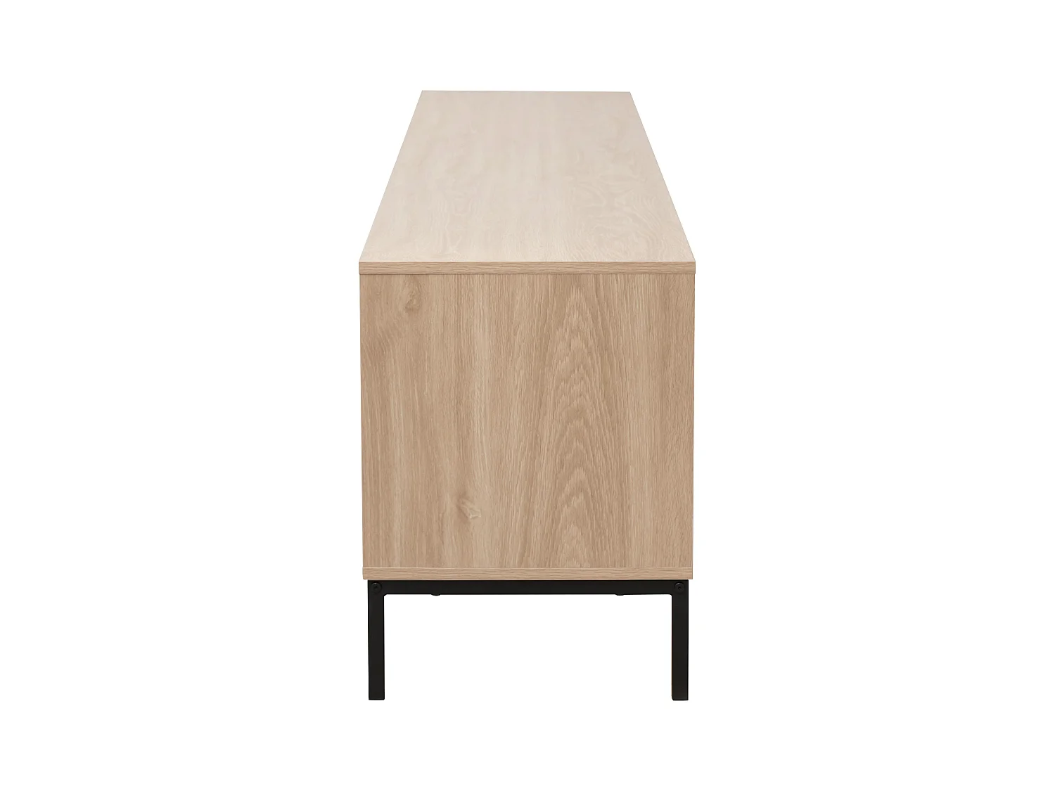 Meuble TV rectangulaire 2 portes L200 cm bois clair