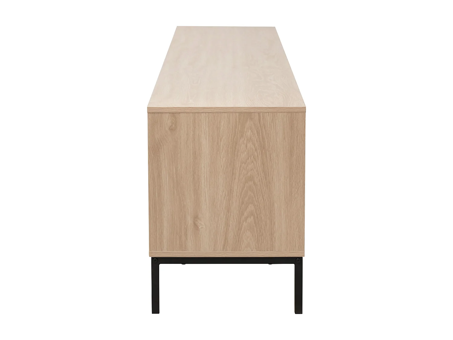 Meuble TV rectangulaire 2 portes L200 cm bois clair