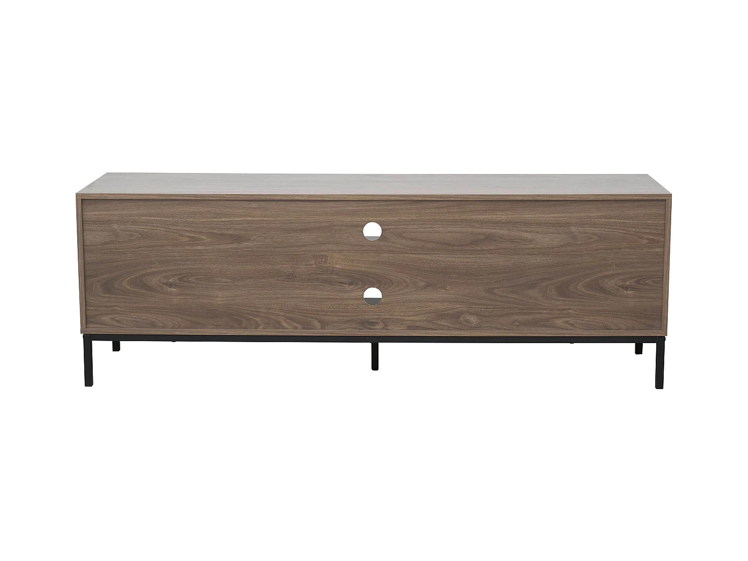 Meuble TV rectangulaire 2 portes L160 cm bois foncé