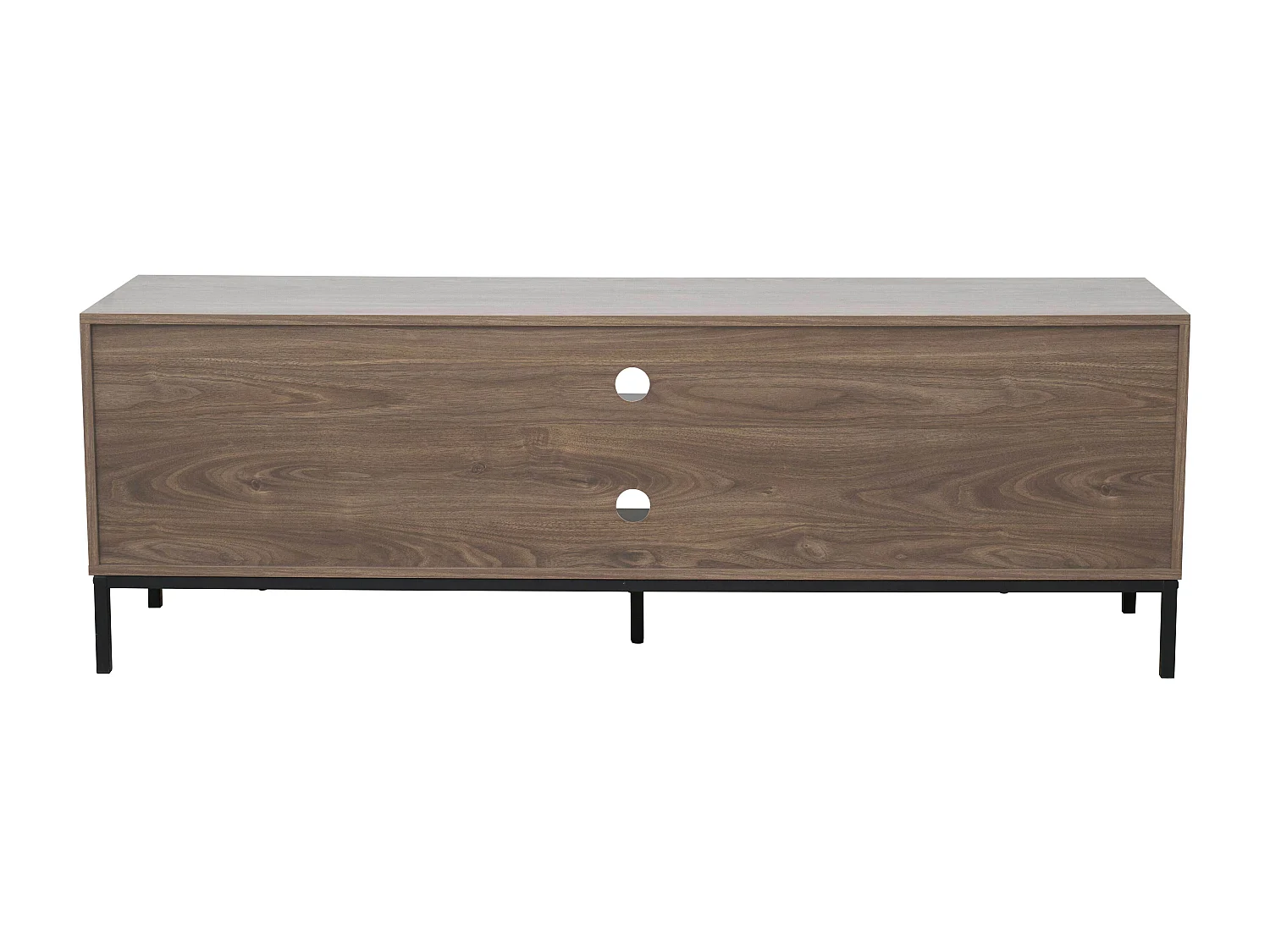 Meuble TV rectangulaire 2 portes L160 cm bois foncé