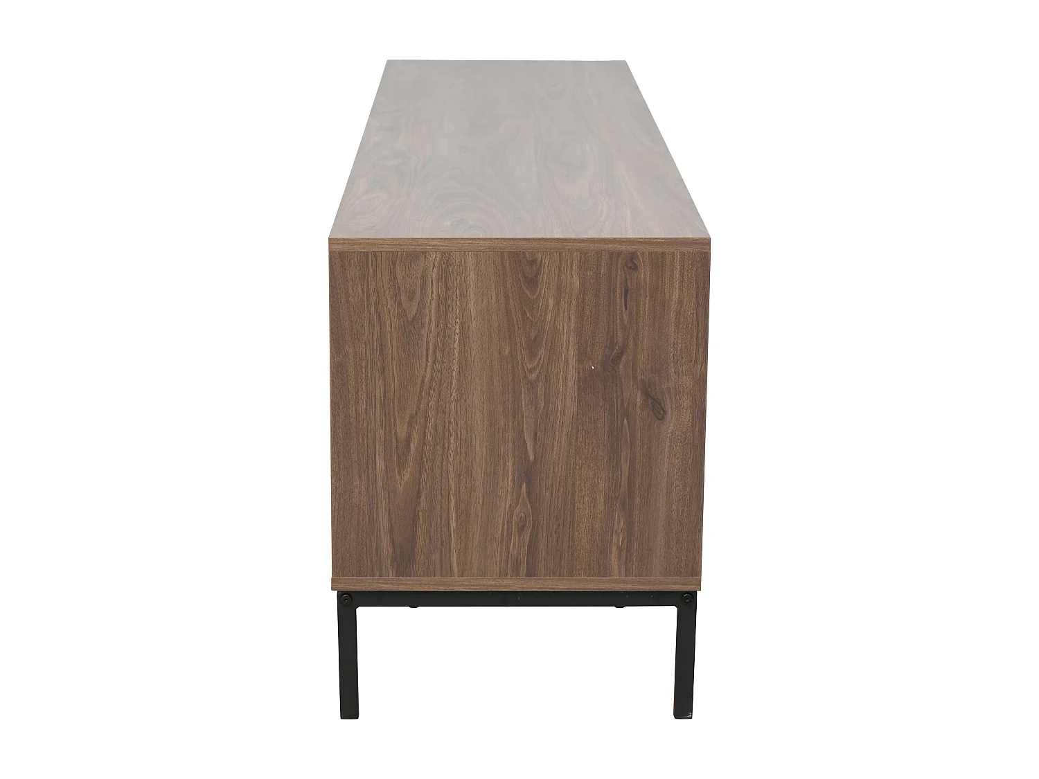 Meuble TV rectangulaire 2 portes L160 cm bois foncé