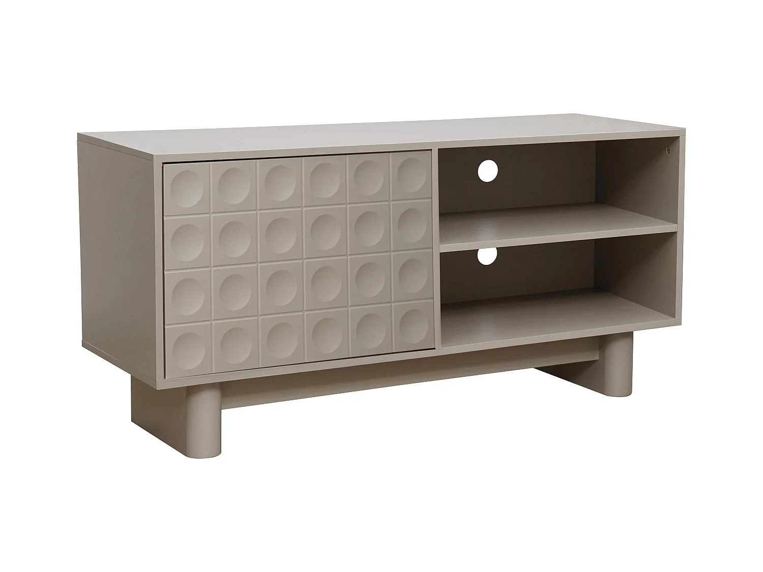 Meuble TV rectangulaire 1 porte L120 cm beige