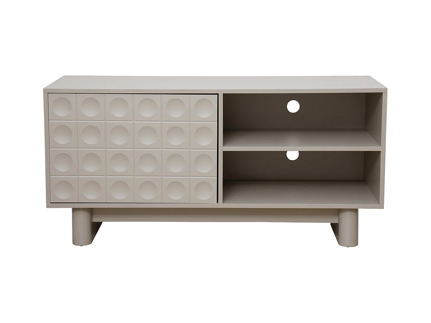 Meuble TV rectangulaire 1 porte L120 cm beige