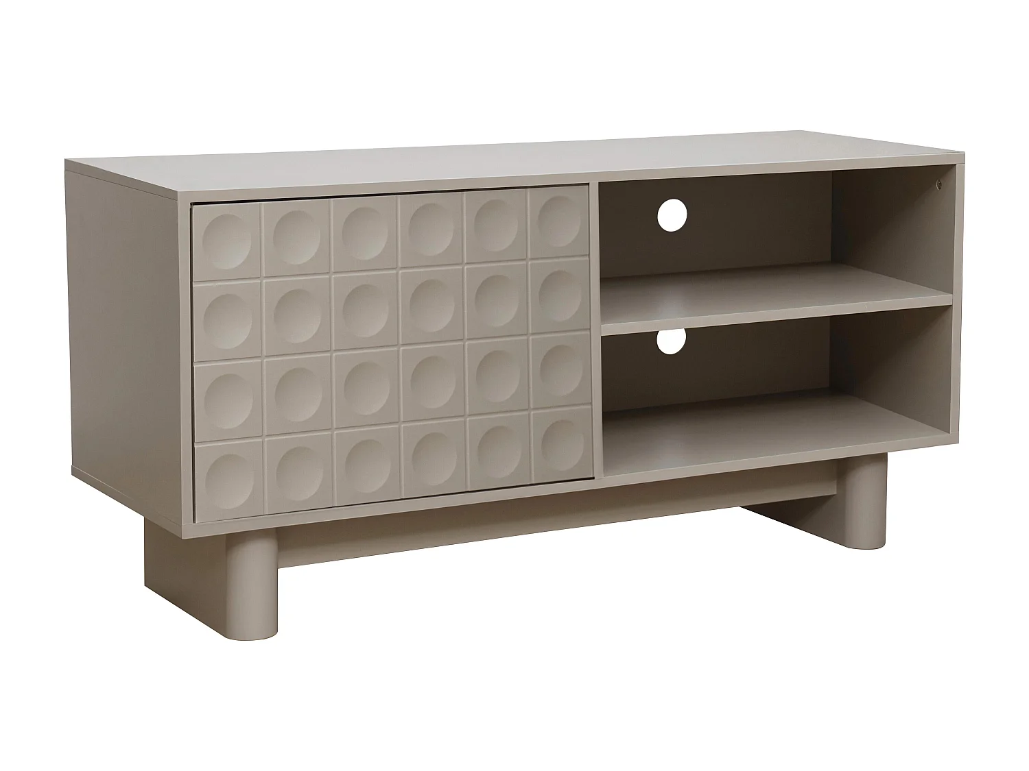 Meuble TV rectangulaire 1 porte L120 cm beige