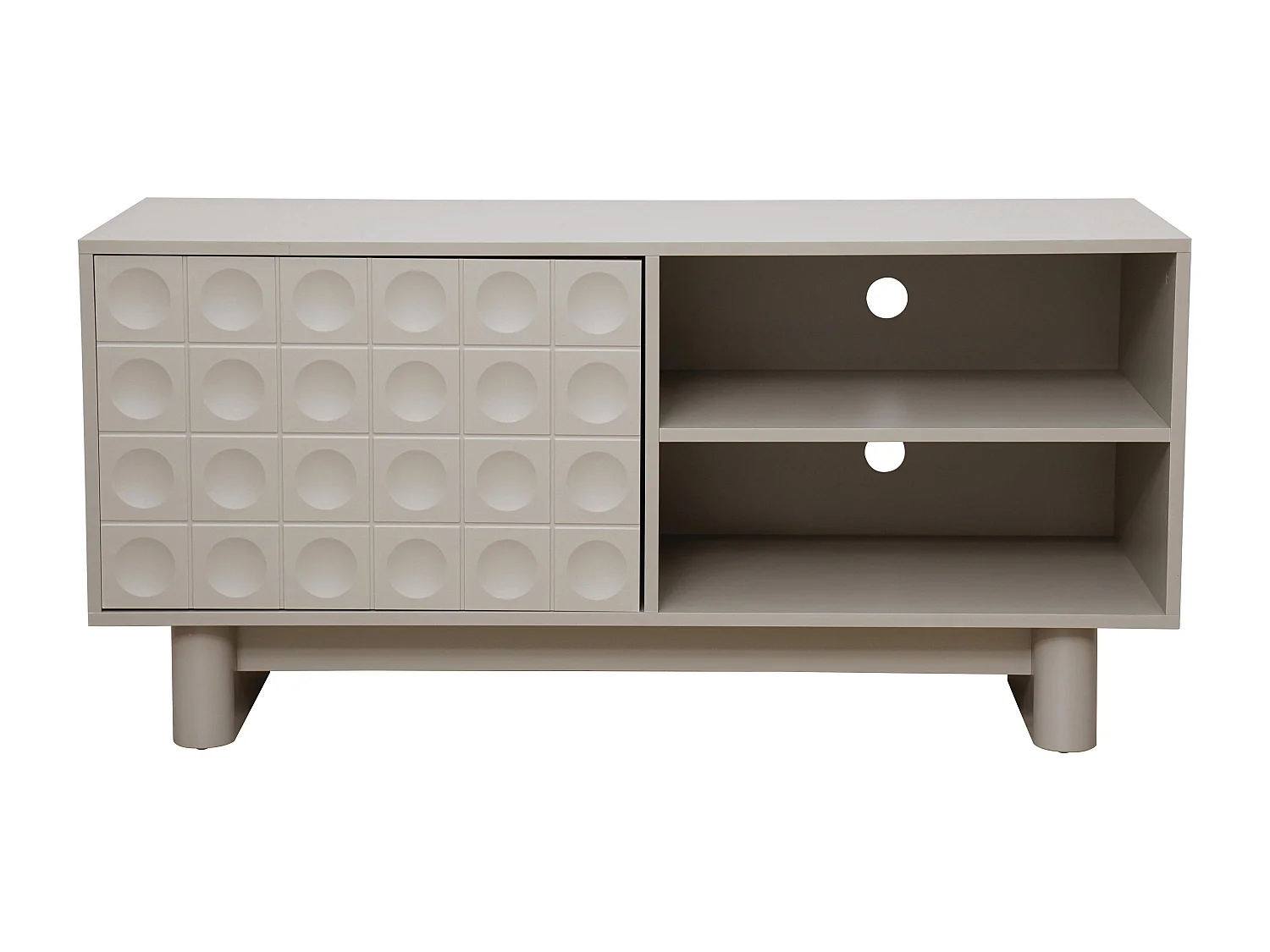 Meuble TV rectangulaire 1 porte L120 cm beige