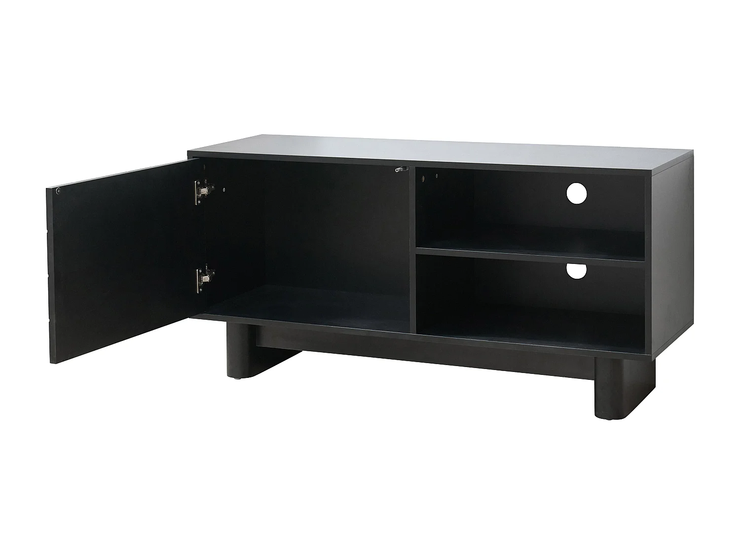 Meuble TV rectangulaire 1 porte L120 cm noir