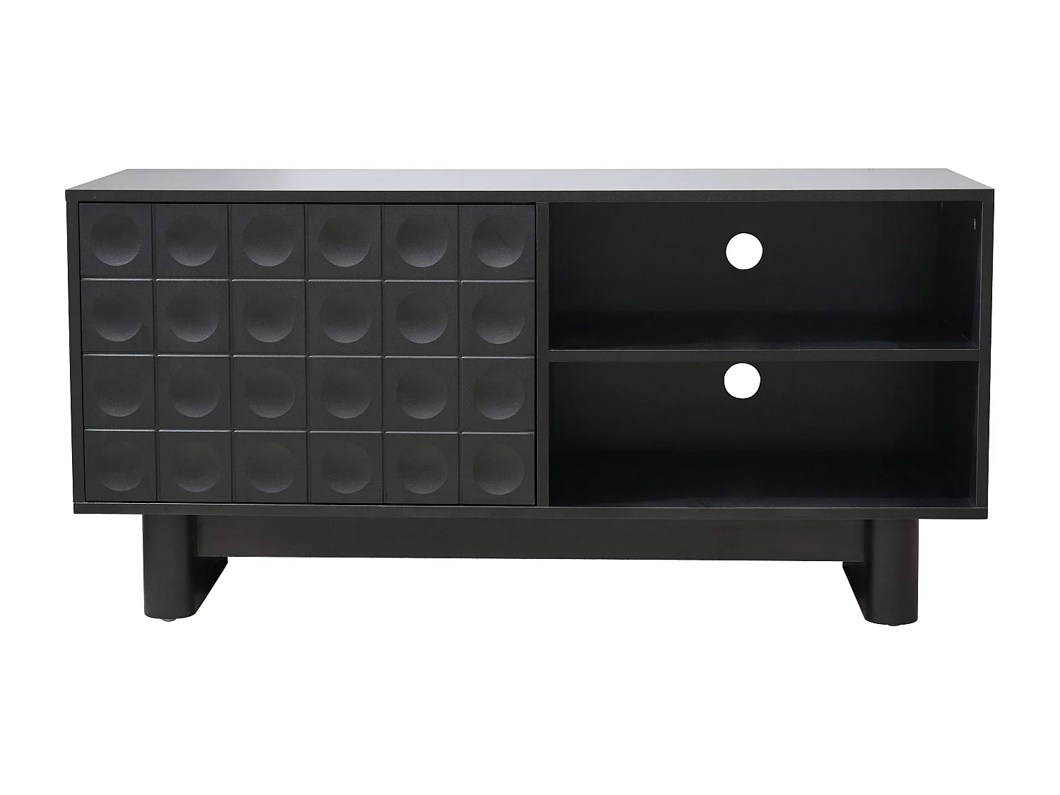 Meuble TV rectangulaire 1 porte L120 cm noir