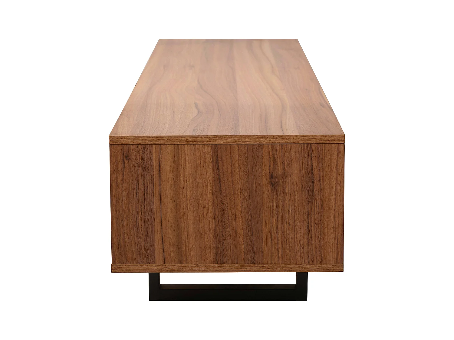 Meuble TV rectangulaire  2 portes L160 cm bois foncé