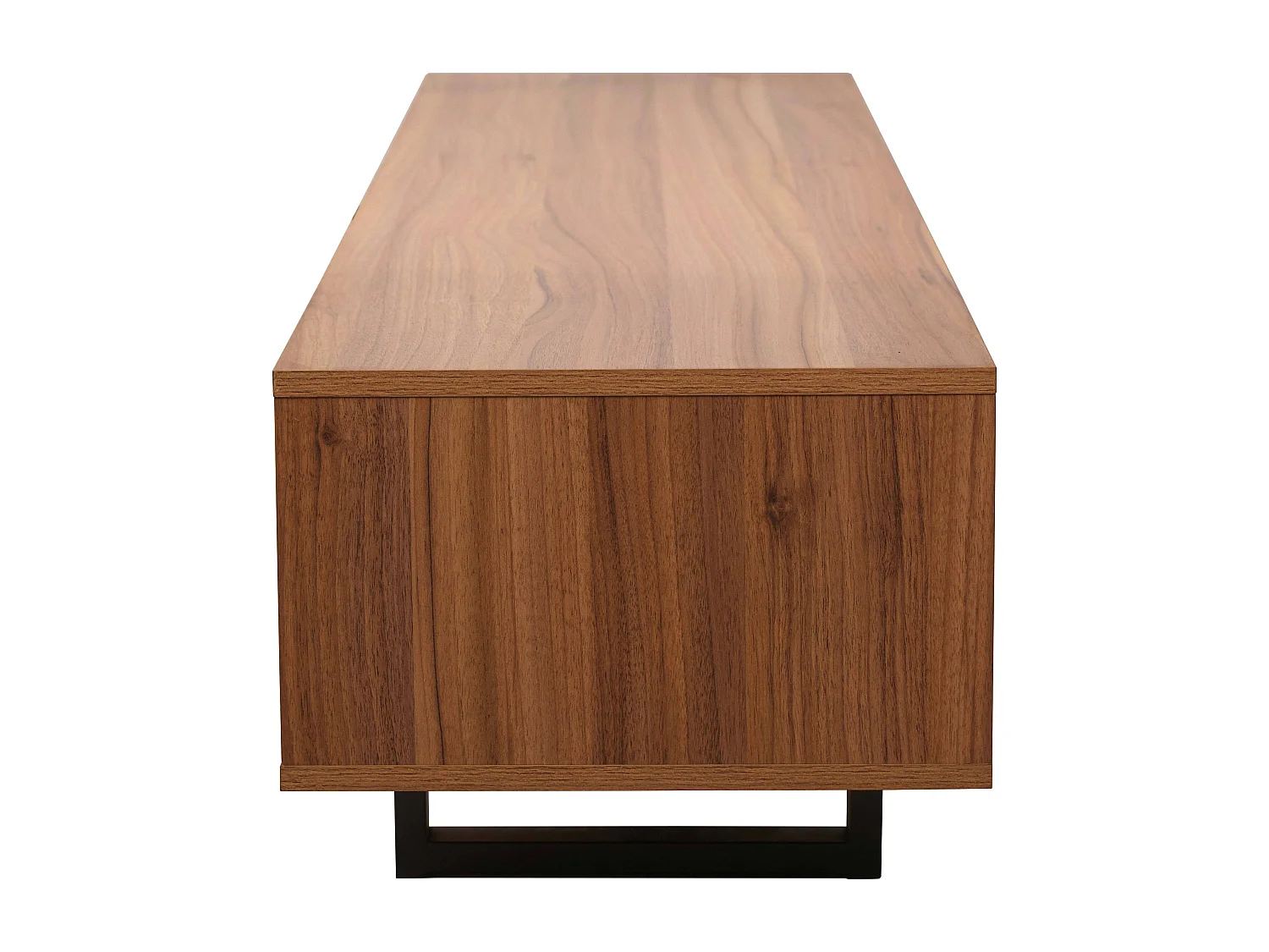 Meuble TV rectangulaire  2 portes L160 cm bois foncé