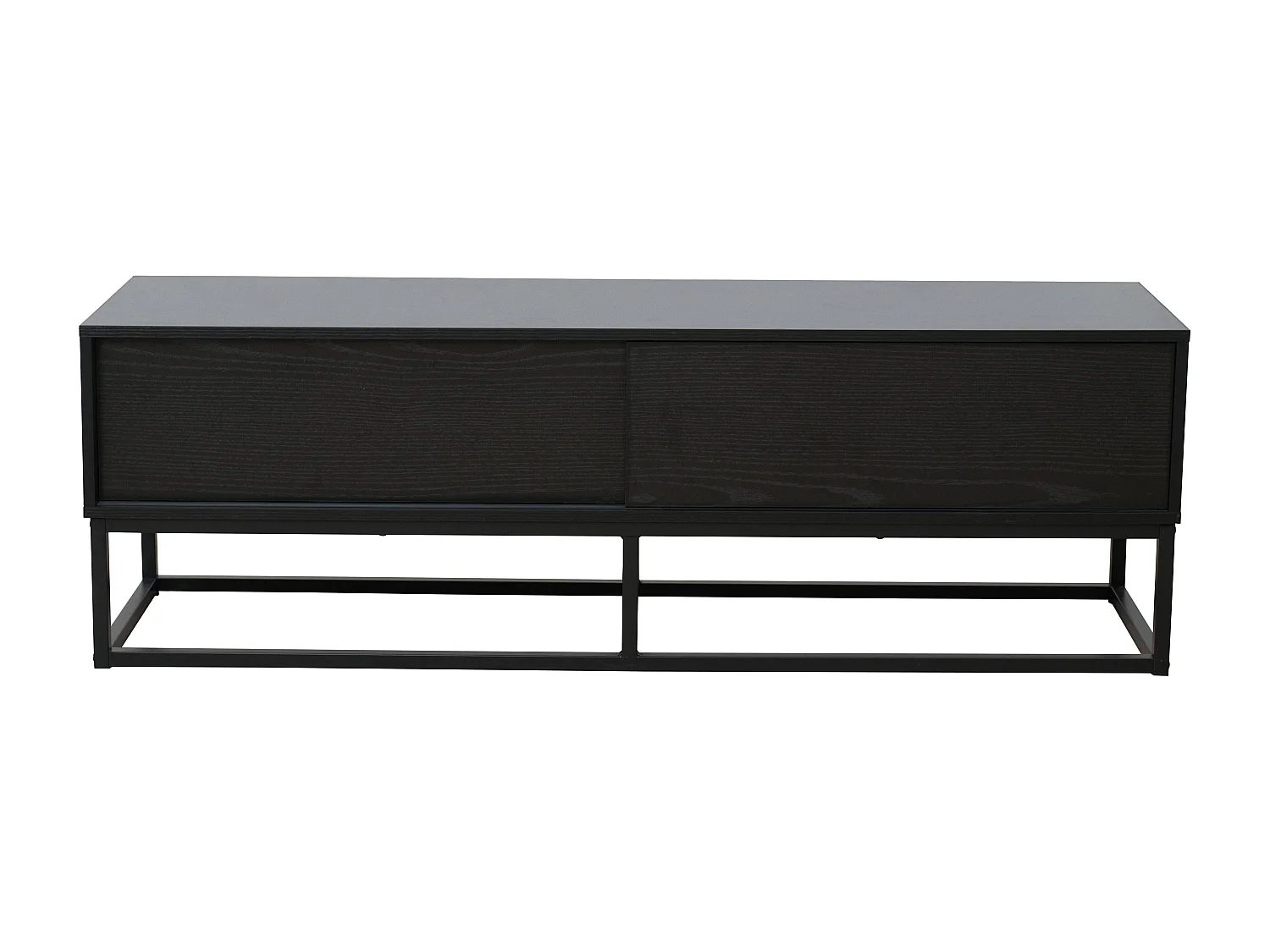 Meuble TV 2 portes rectangulaire L140 cm noir