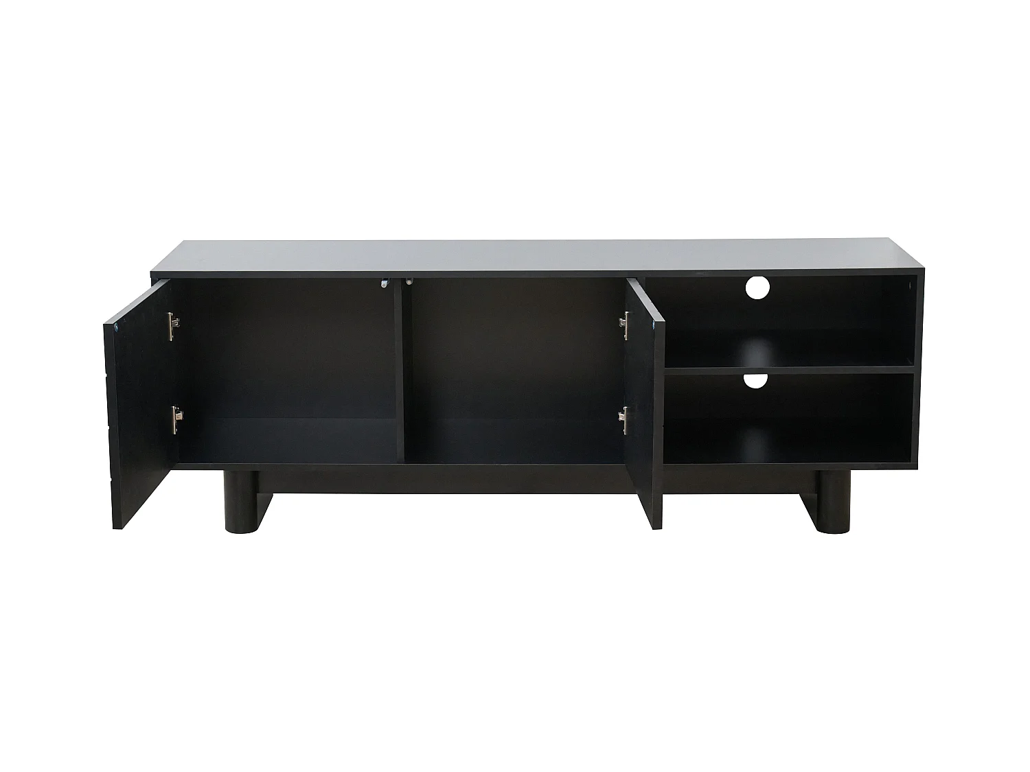 Meuble TV rectangulaire 2 portes L160 cm noir