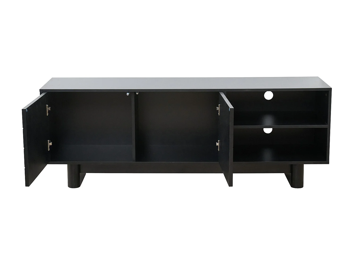 Meuble TV rectangulaire 2 portes L160 cm noir