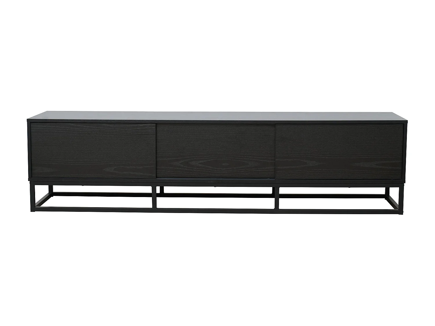 Meuble TV 3 portes rectangulaire L180 cm noir