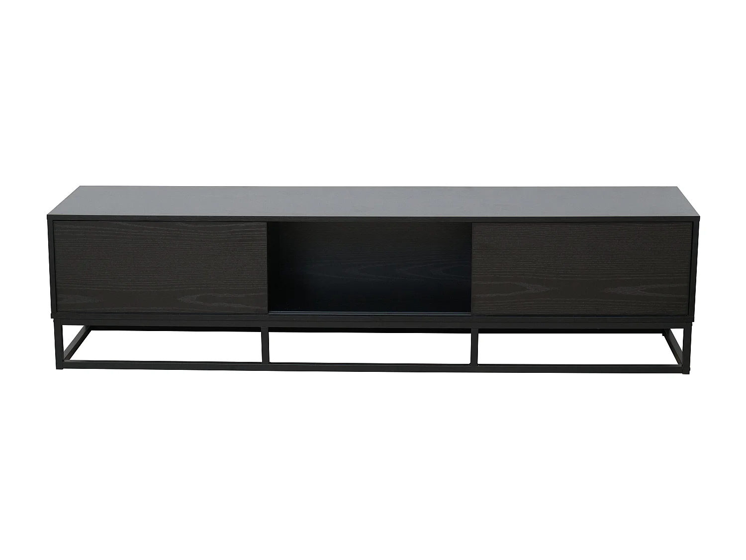 Meuble TV 3 portes rectangulaire L180 cm noir