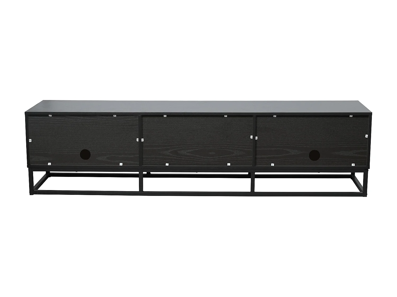 Meuble TV 3 portes rectangulaire L180 cm noir