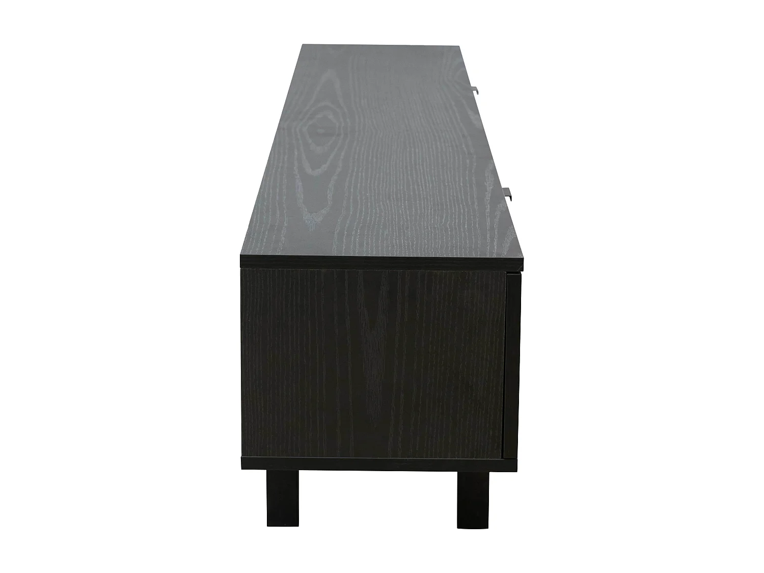 Meuble TV 2 portes rectangulaire L160 cm noir