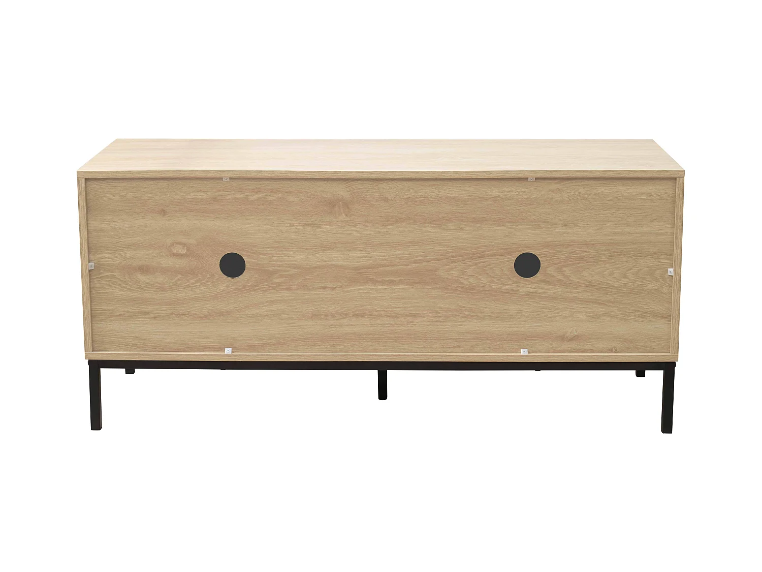 Meuble TV rectangulaire 2 portes L120 cm bois clair