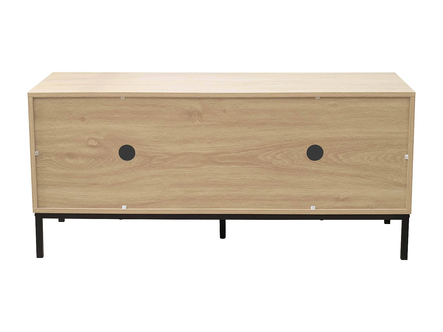 Meuble TV rectangulaire 2 portes L120 cm bois clair