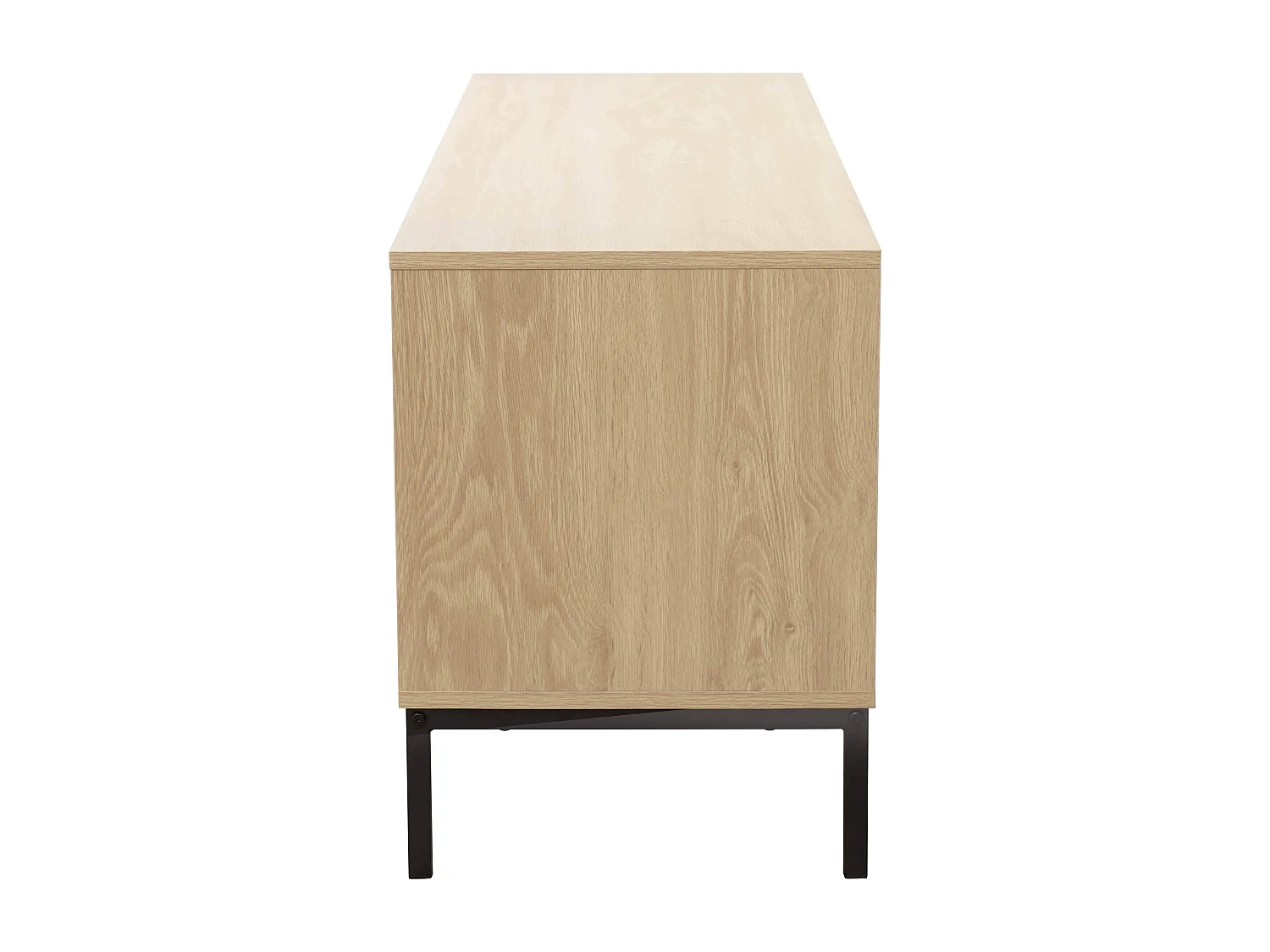 Meuble TV rectangulaire 2 portes L120 cm bois clair