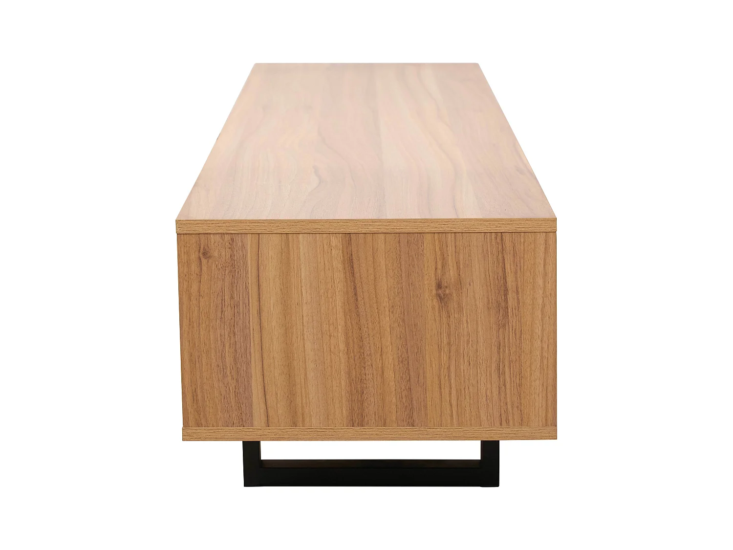 Meuble TV 2 portes rectangulaire L160 cm bois clair