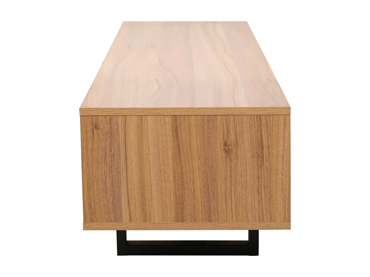 Meuble TV 2 portes rectangulaire L160 cm bois clair