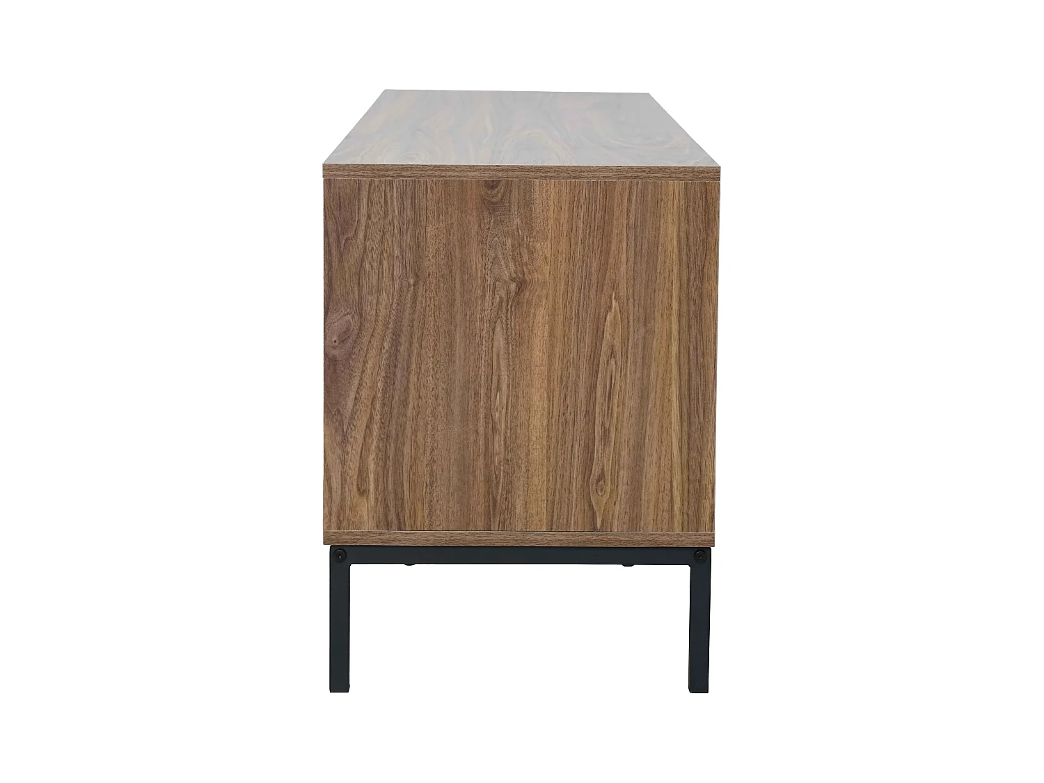 Meuble TV rectangulaire 2 portes L120 cm bois foncé