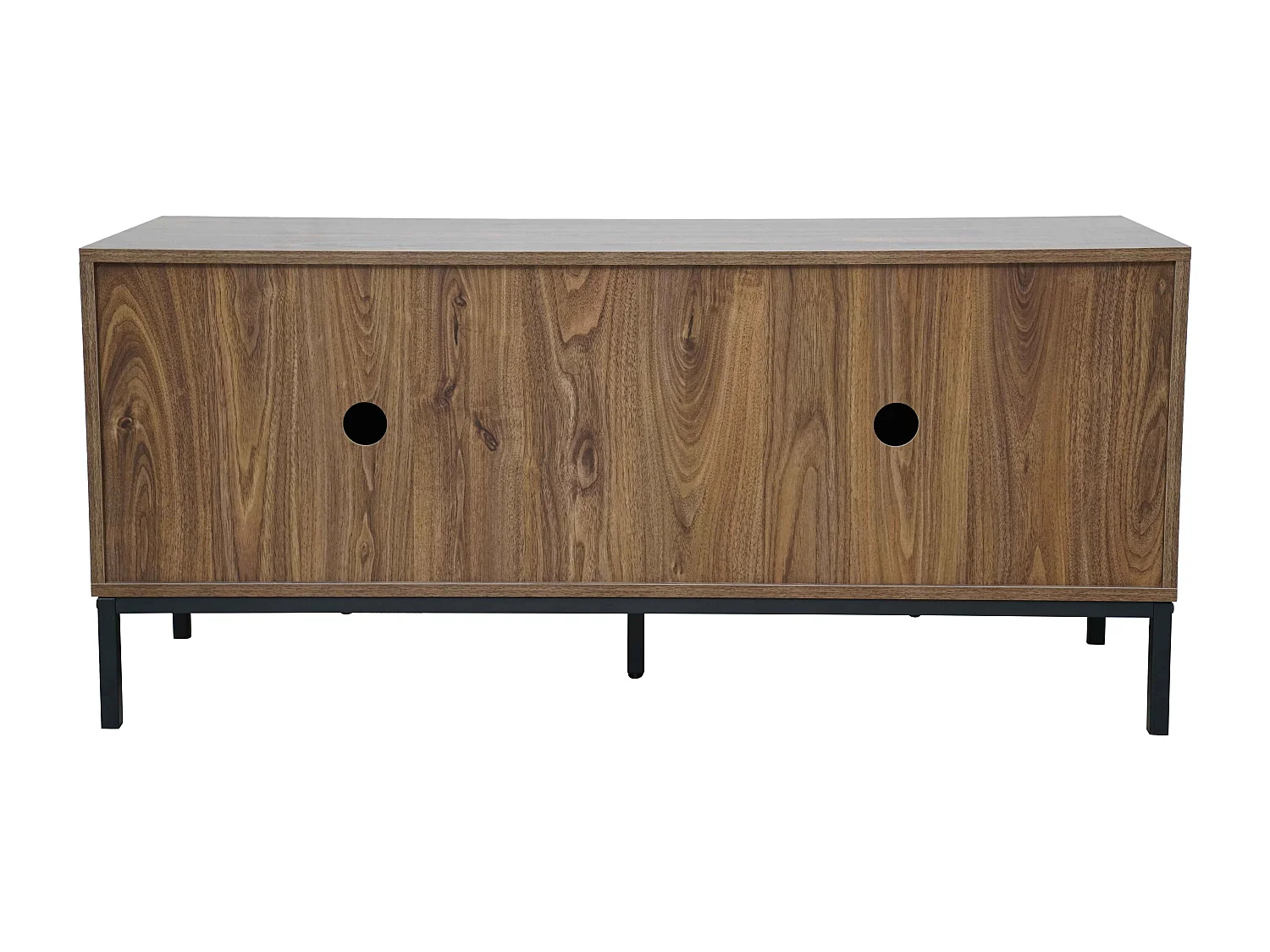 Meuble TV rectangulaire 2 portes L120 cm bois foncé