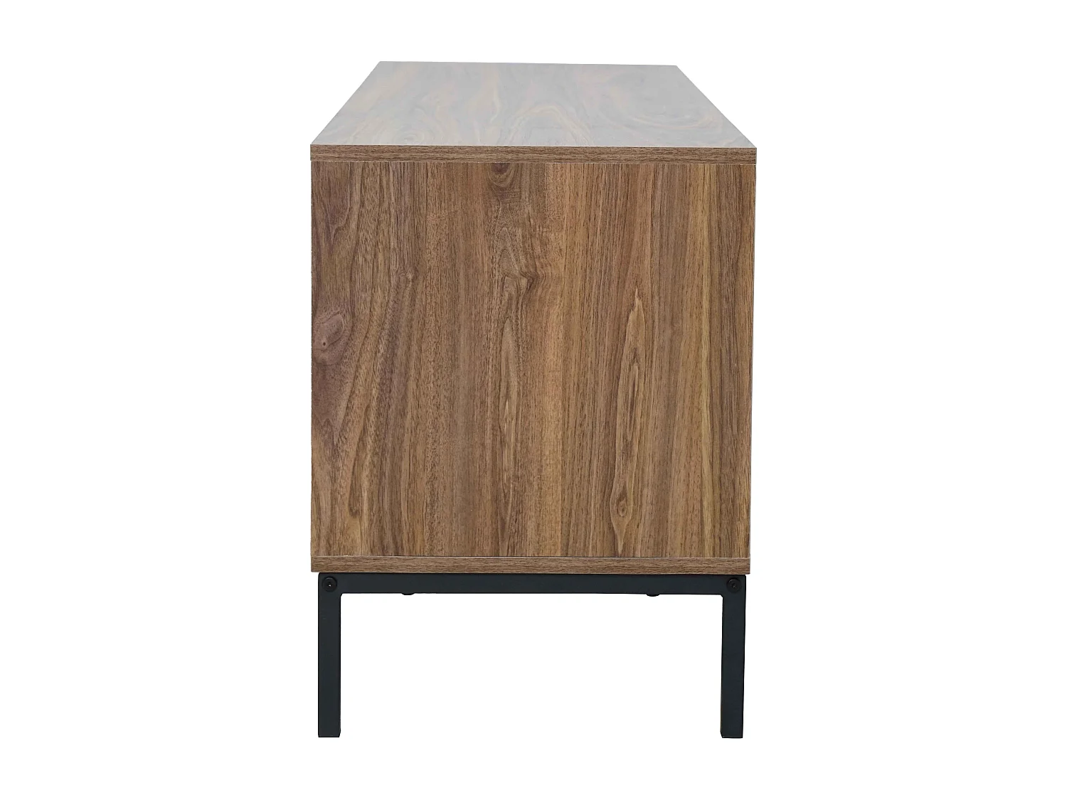 Meuble TV rectangulaire 2 portes L120 cm bois foncé