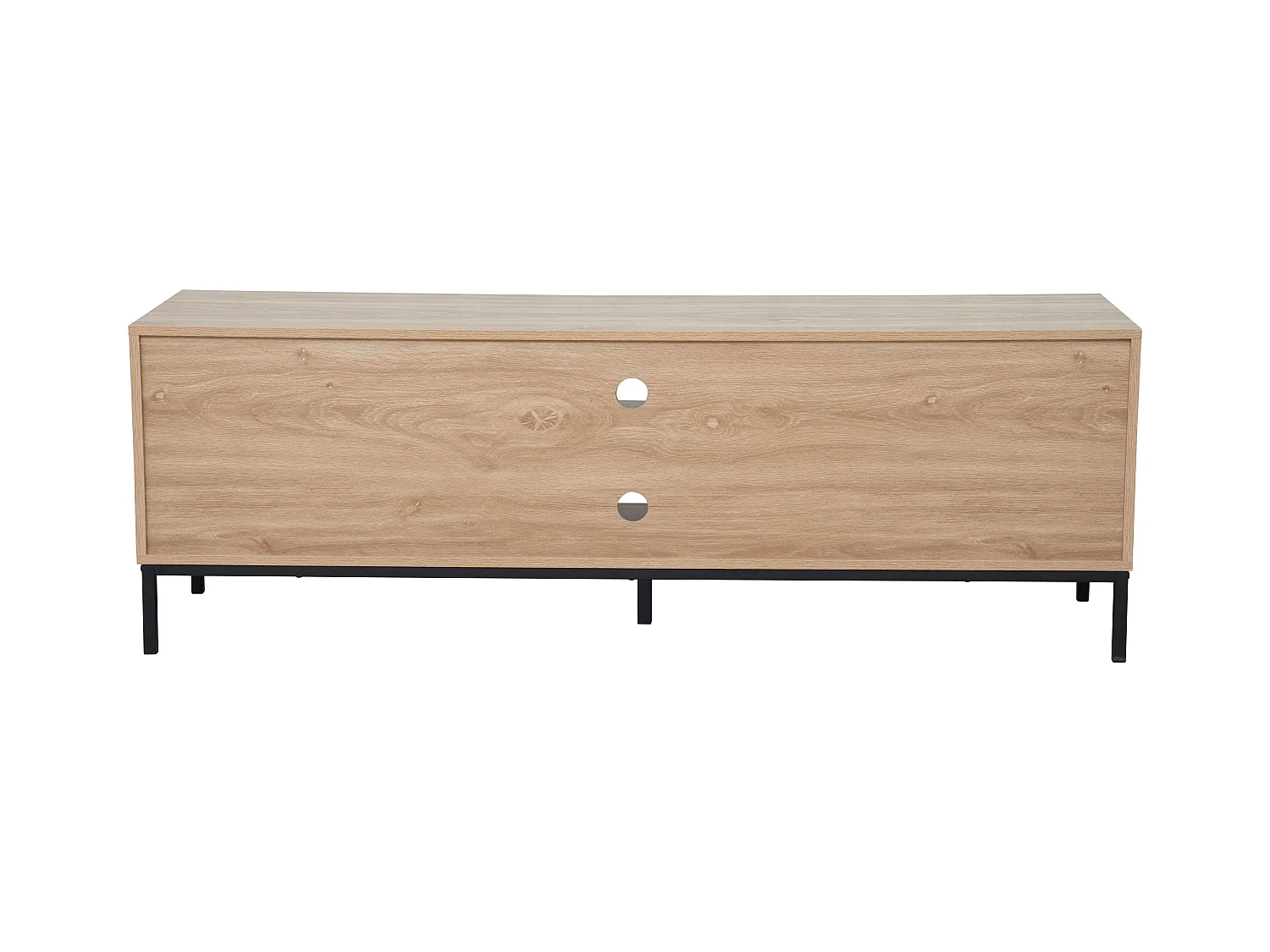 Meuble TV rectangulaire 2 portes L160 cm bois clair