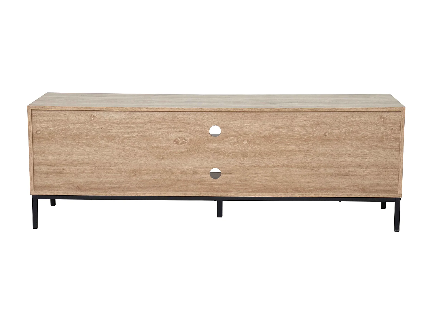 Meuble TV rectangulaire 2 portes L160 cm bois clair