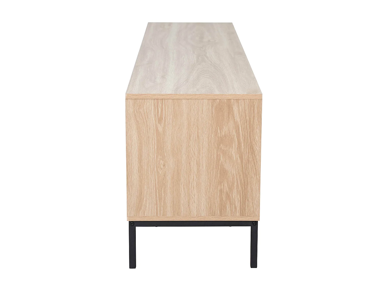 Meuble TV rectangulaire 2 portes L160 cm bois clair