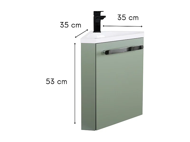 SKINO hoekwastafel + kraanset