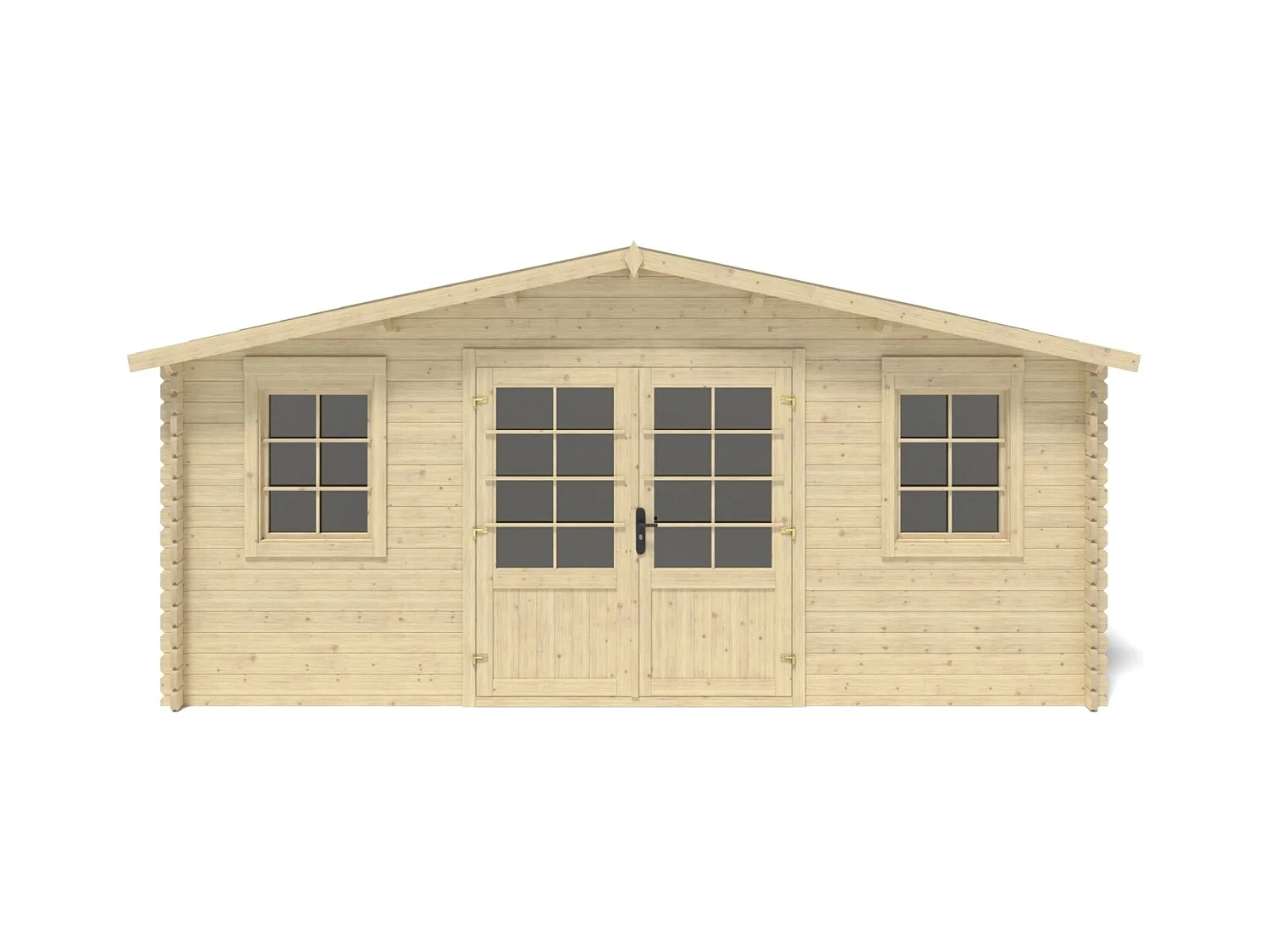 Abri de jardin en bois - 21.42m2 - 5.1x4.2m - Ep. 34mm - Couleur: naturel - DOM746 - ALTANKA