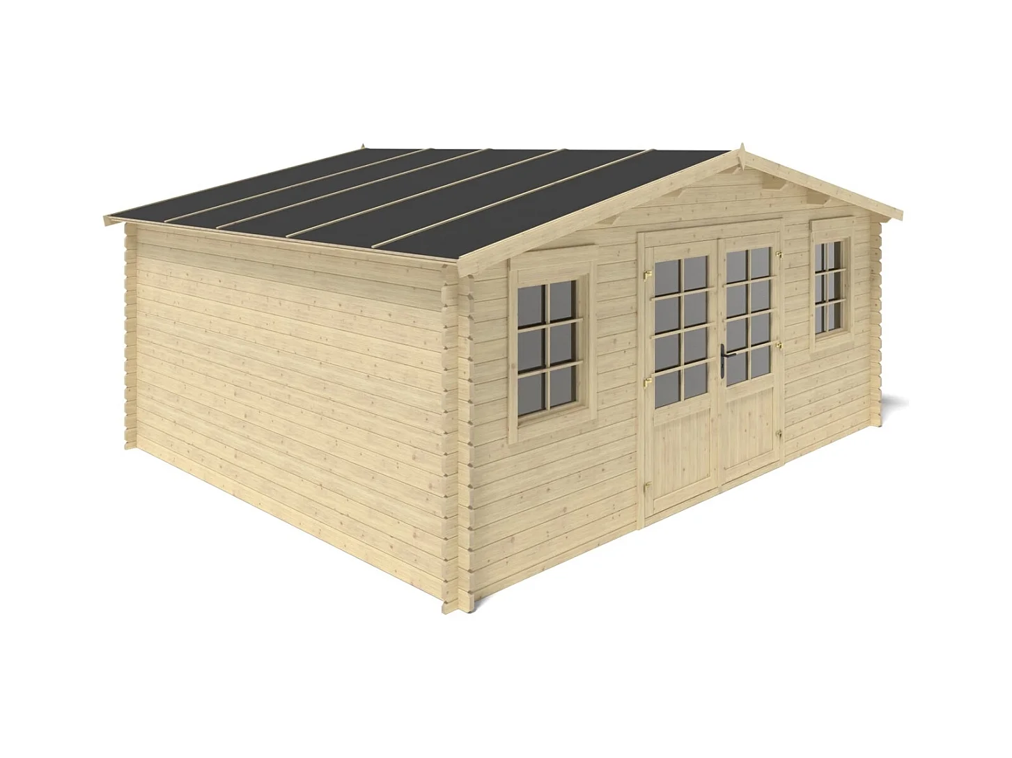 Abri de jardin en bois - 21.42m2 - 5.1x4.2m - Ep. 34mm - Couleur: naturel - DOM746 - ALTANKA