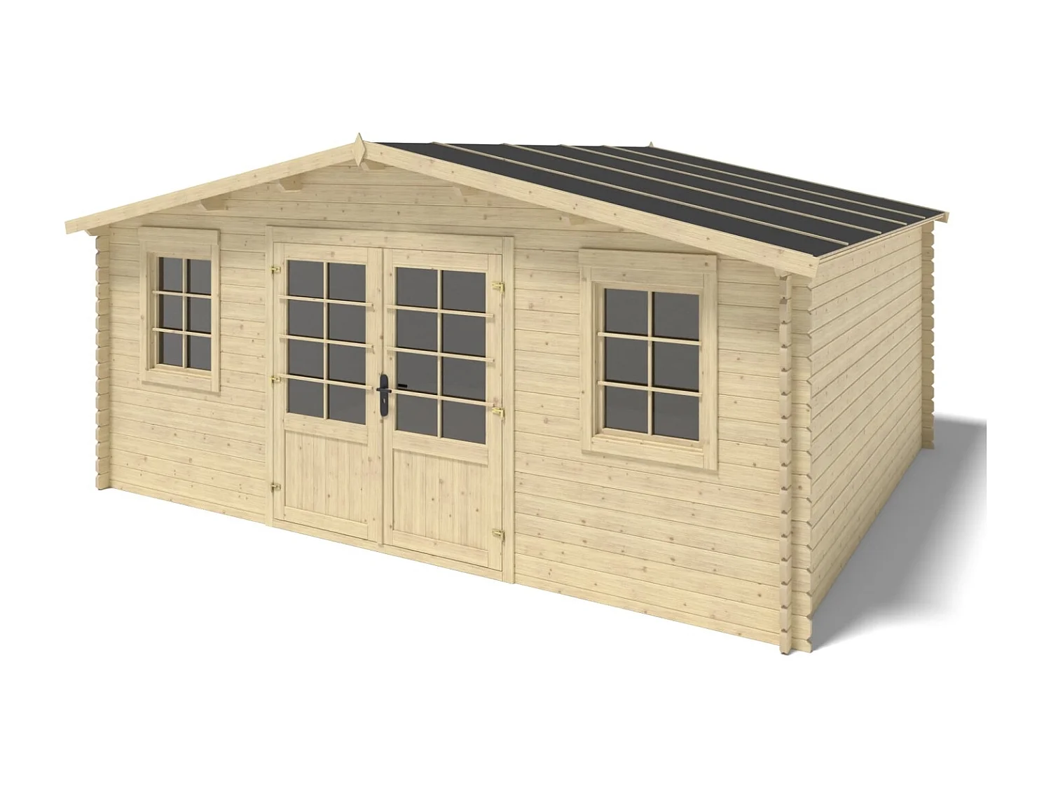 Casetta da giardino in legno - 21.42m2 - 5.1x4.2m - 34mm - colore: naturale - DOM746 - ALTANKA