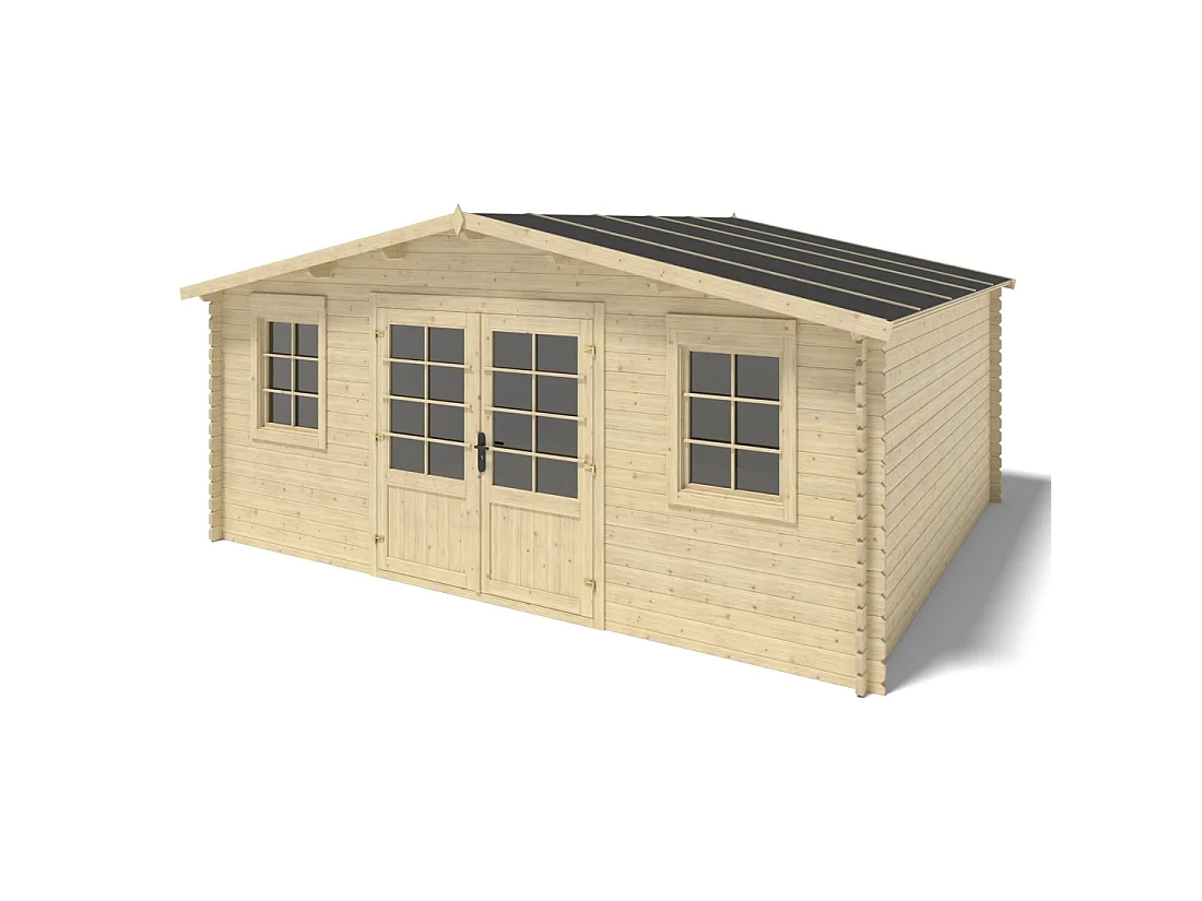 Casetta da giardino in legno - 21.42m2 - 5.1x4.2m - 34mm - colore: naturale - DOM746 - ALTANKA