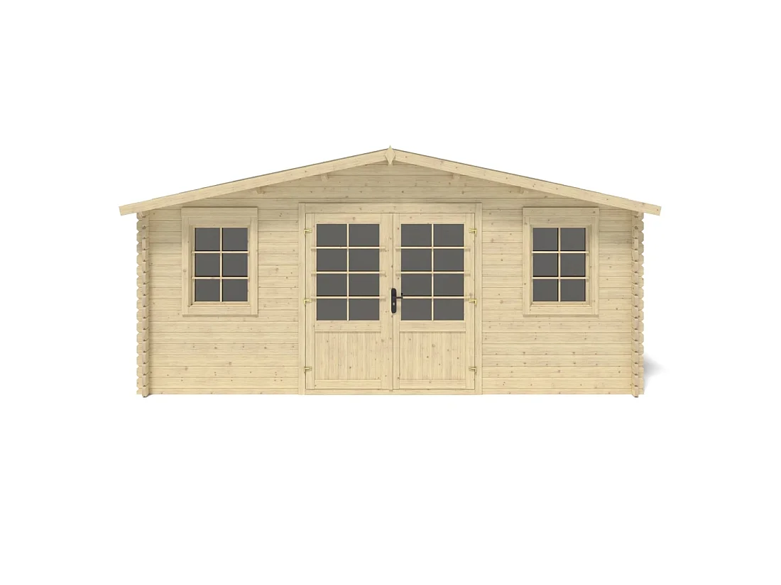 Casetta da giardino in legno - 21.42m2 - 5.1x4.2m - 34mm - colore: naturale - DOM746 - ALTANKA