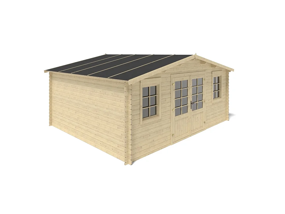 Casetta da giardino in legno - 21.42m2 - 5.1x4.2m - 34mm - colore: naturale - DOM746 - ALTANKA