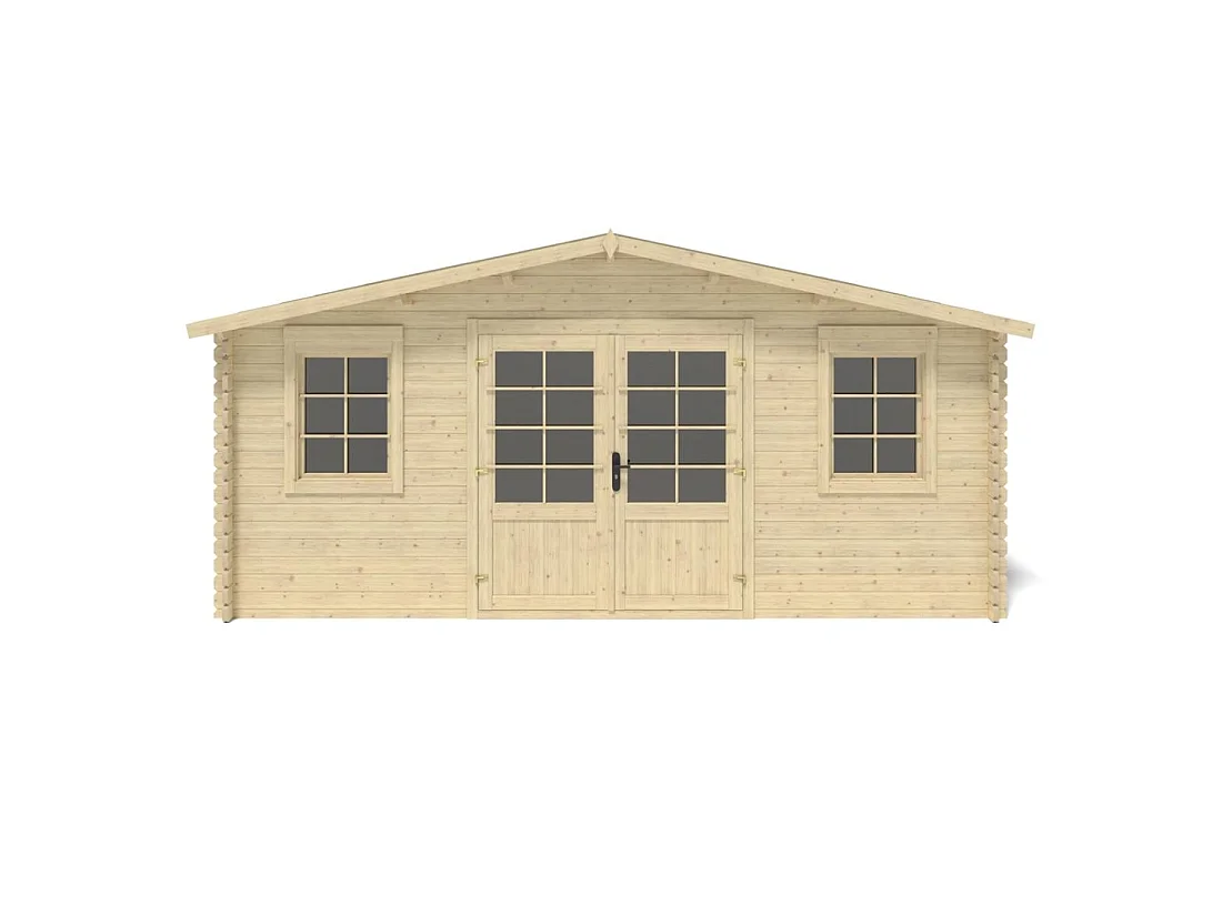 Casetta da giardino in legno - 21.42m2 - 5.1x4.2m - 34mm - colore: naturale - DOM746 - ALTANKA