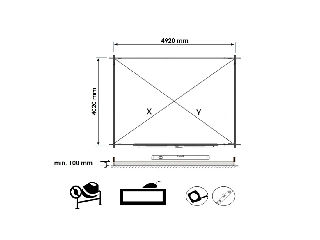 Casetta da giardino in legno - 21.42m2 - 5.1x4.2m - 34mm - colore: naturale - DOM746 - ALTANKA