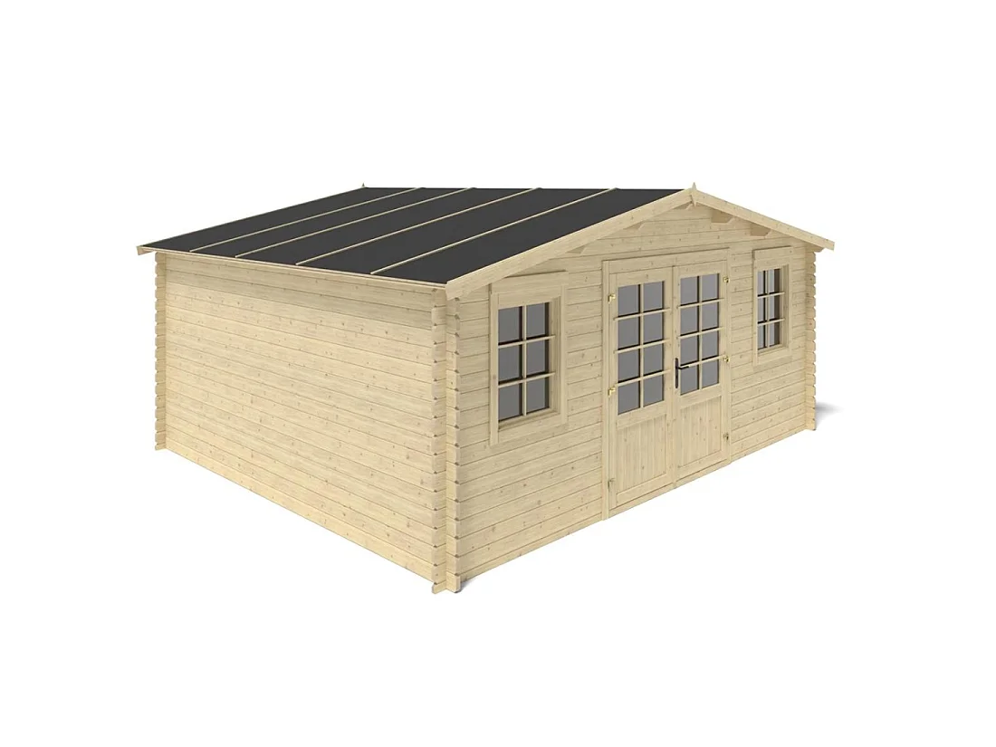 Casetta da giardino in legno - 21.42m2 - 5.1x4.2m - 34mm - colore: naturale - DOM746 - ALTANKA