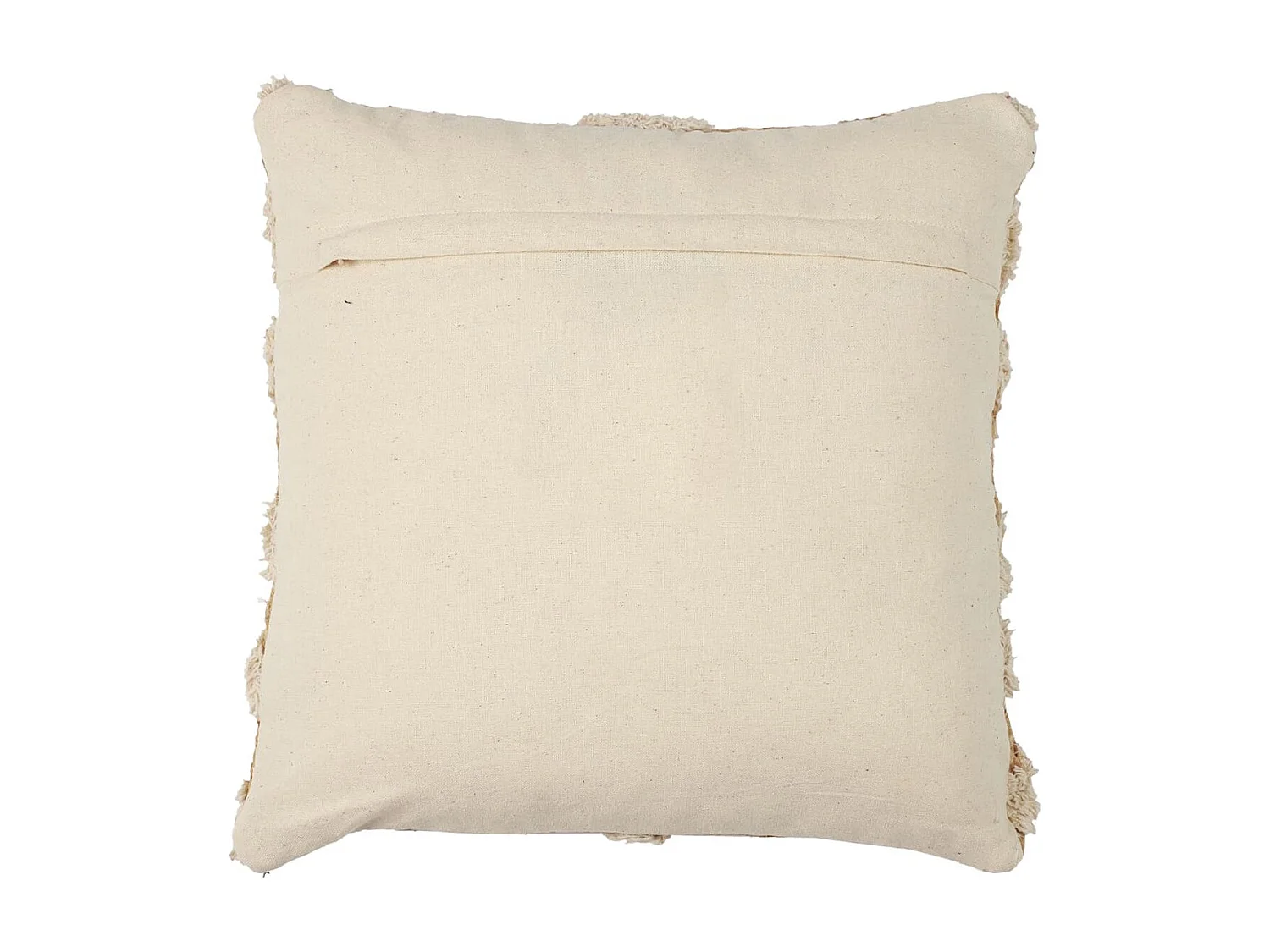 Coussin Tufté en Jute et Coton Beige 40x40cm Déhoussable - TIKKA