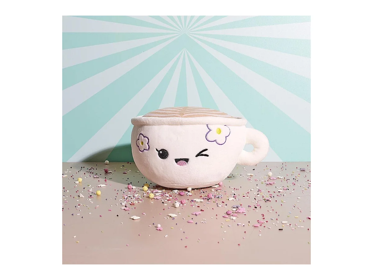 Peluche tasse de café kawaii en polyester (H18 cm)