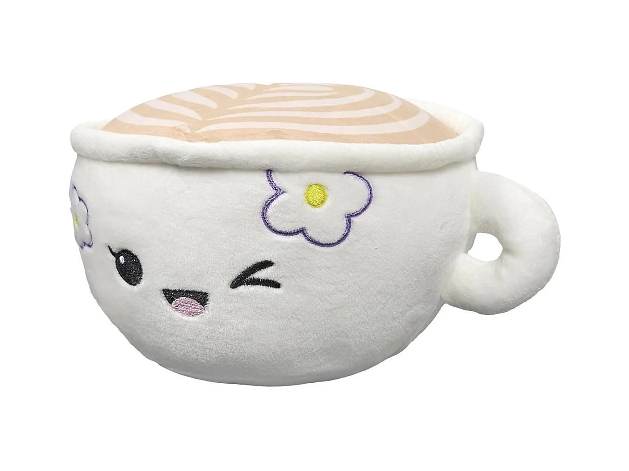 Peluche tasse de café kawaii en polyester (H18 cm)