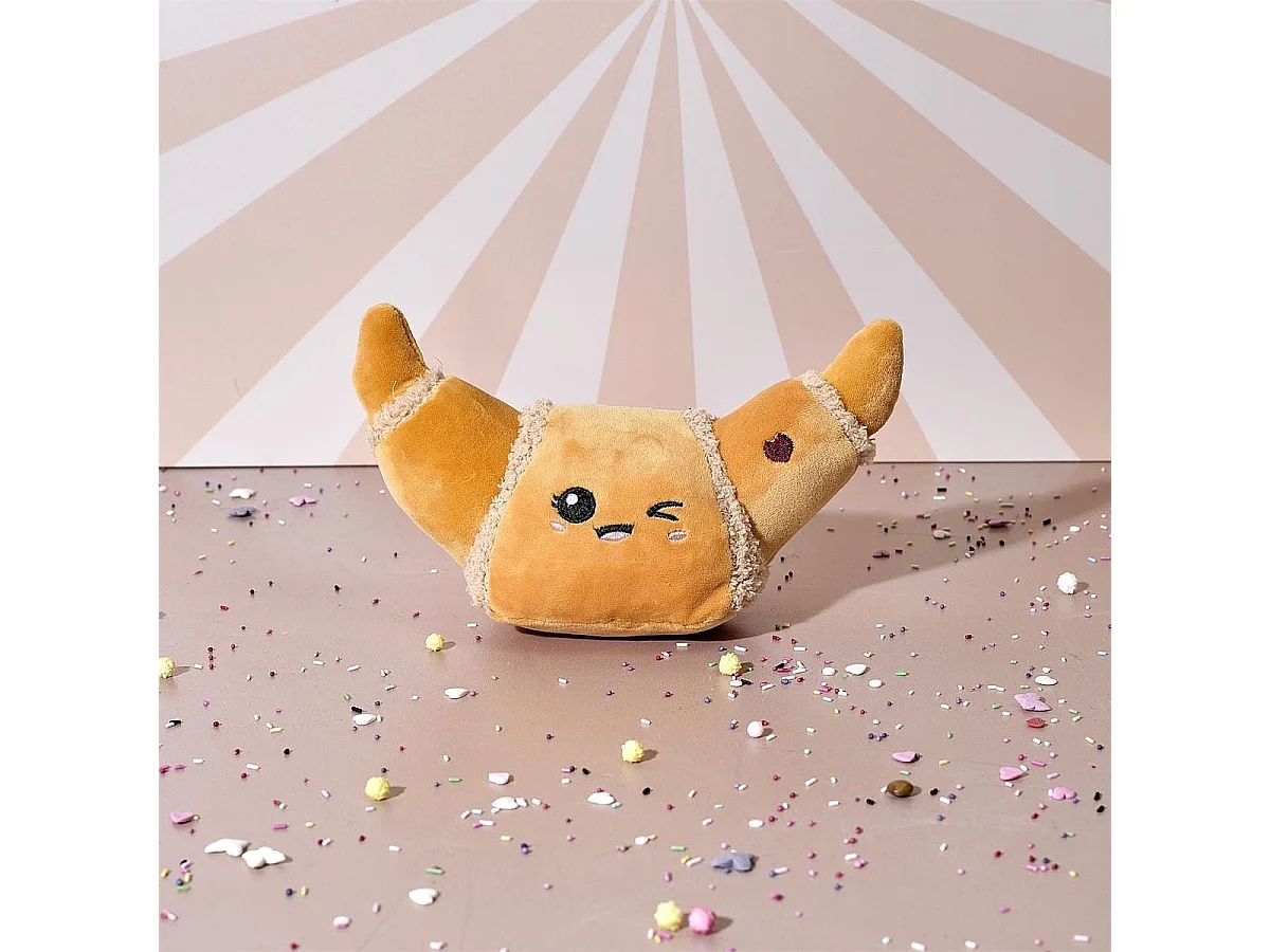 Peluche croissant kawaii en polyester (H13 cm)