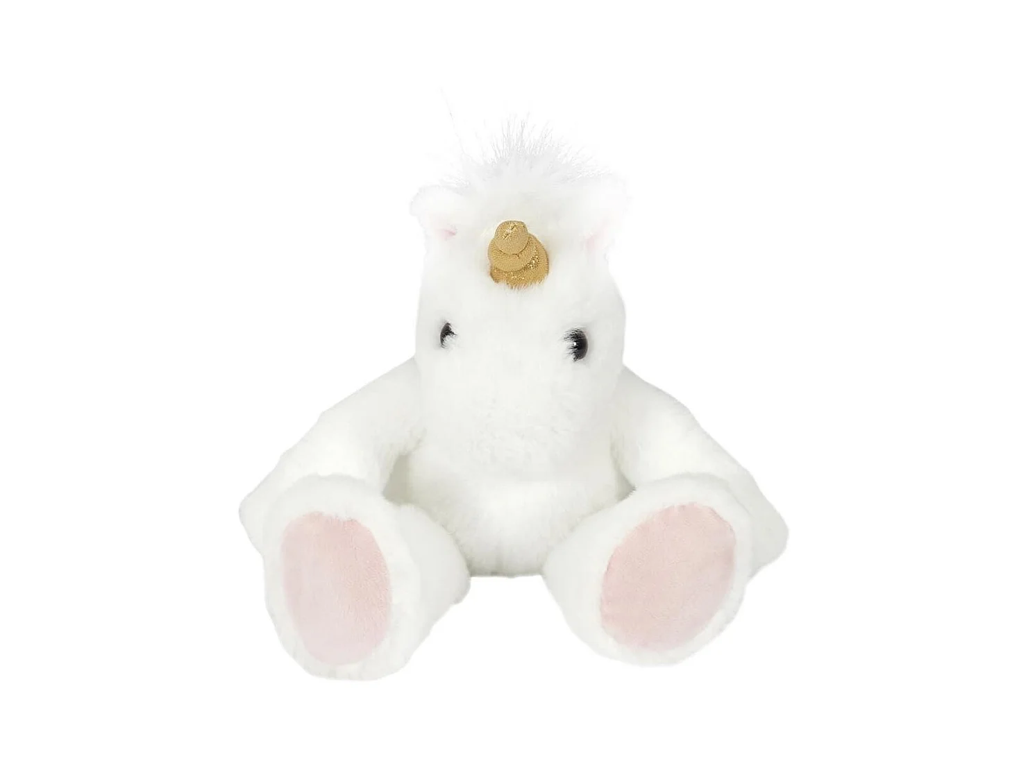 Peluche licorne blanche et rose en polyester (H30 cm)
