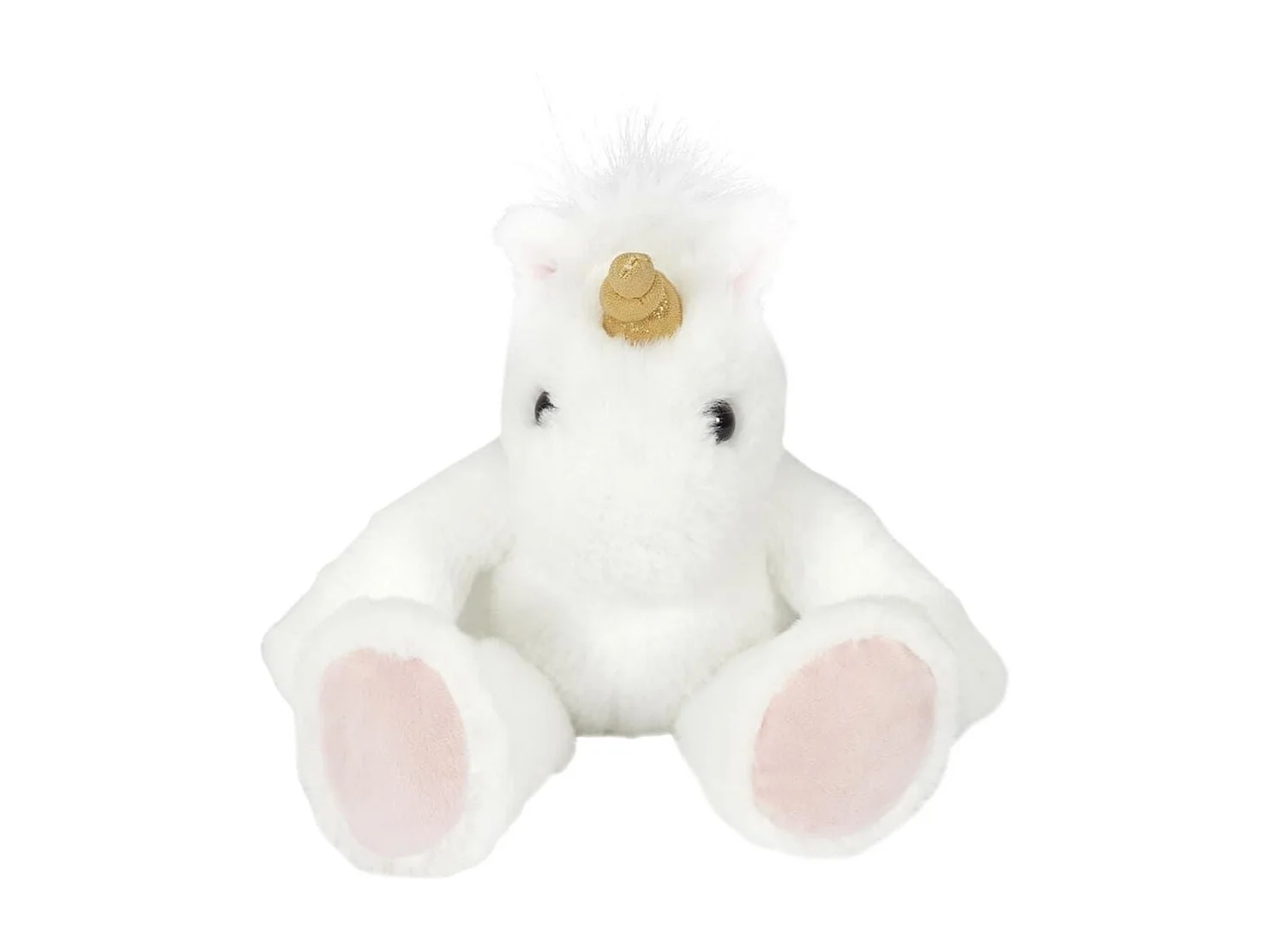 Peluche licorne blanche et rose en polyester (H30 cm)