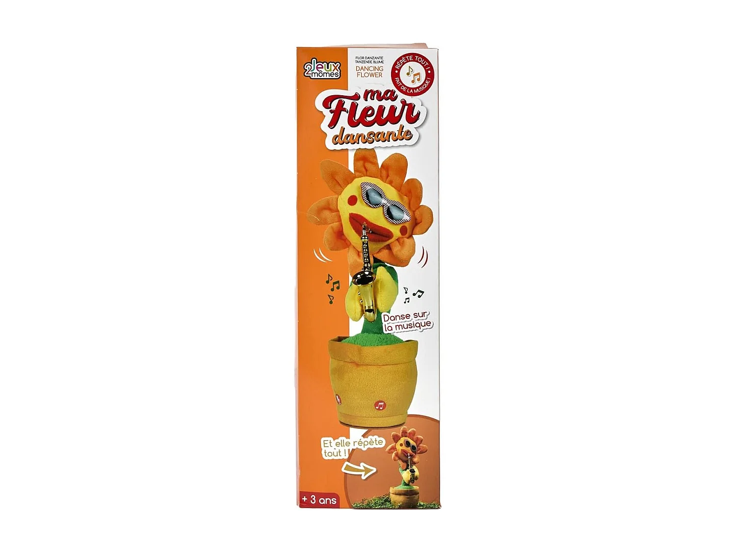 Fleur de tournesol orange dansante en polyester