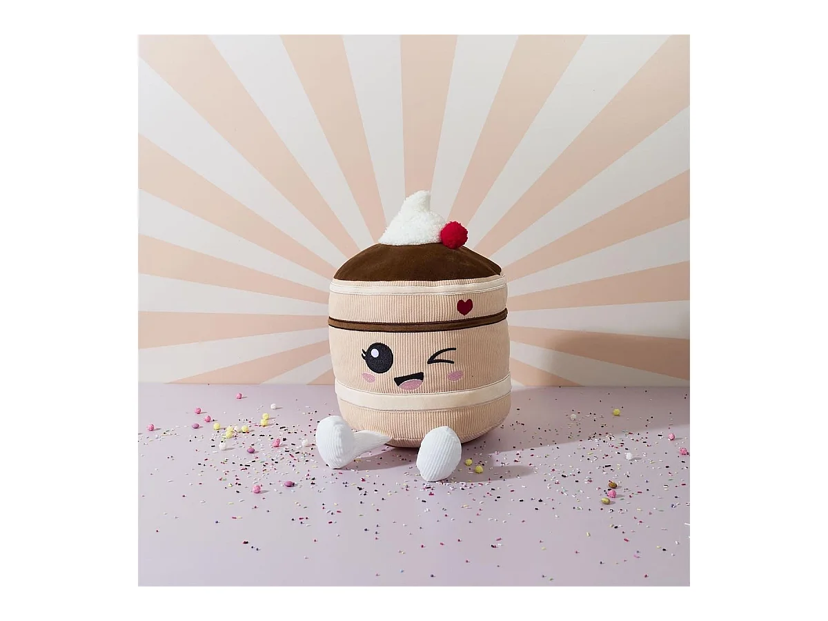 Peluche gateau choco kawaii en polyester (H30 cm)