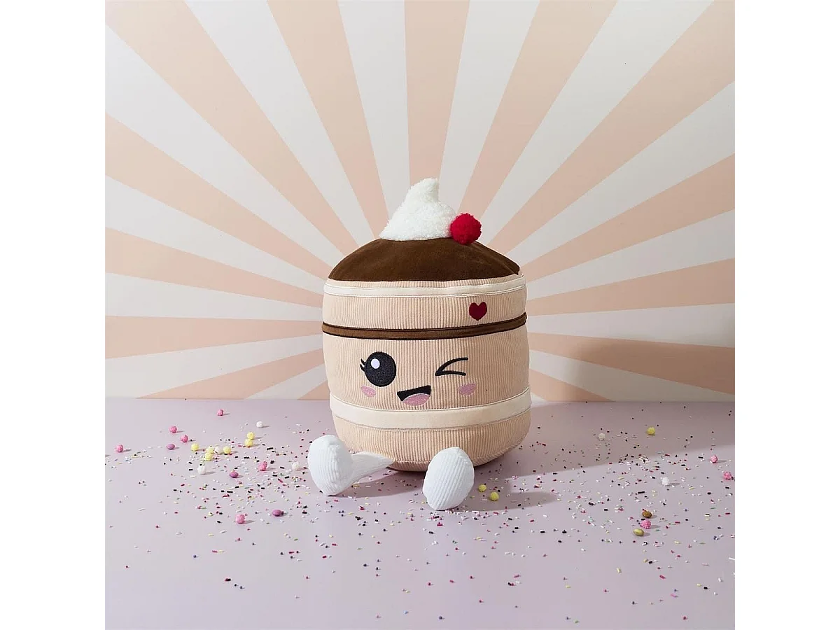 Peluche gateau choco kawaii en polyester (H30 cm)